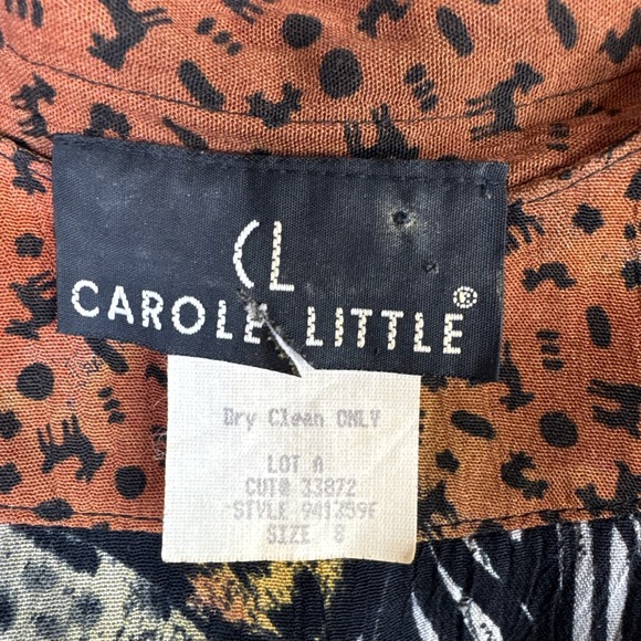 Carole Little Cheetah Print Tunic Blouse Size 8 Animal Print Top Chic - Picture 3 of 6